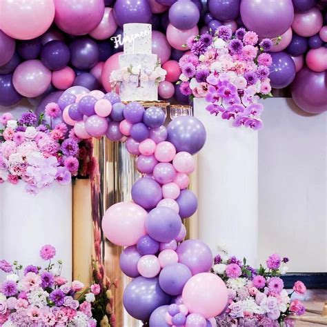 pink purple birthday decorations|pink and purple balloon decorations.